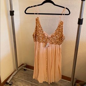 NEW Free people rose gold sequin dress